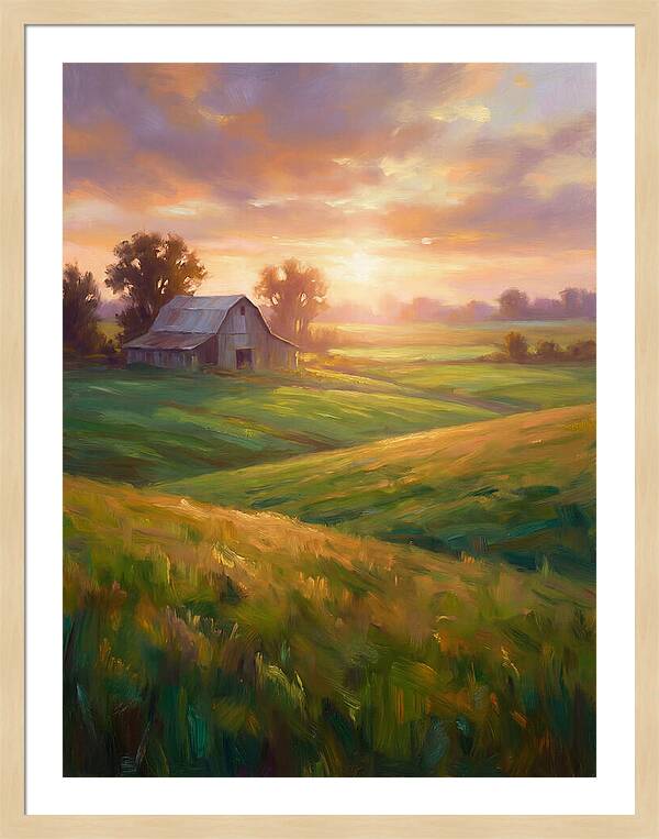 Farm Landscape At Dusk