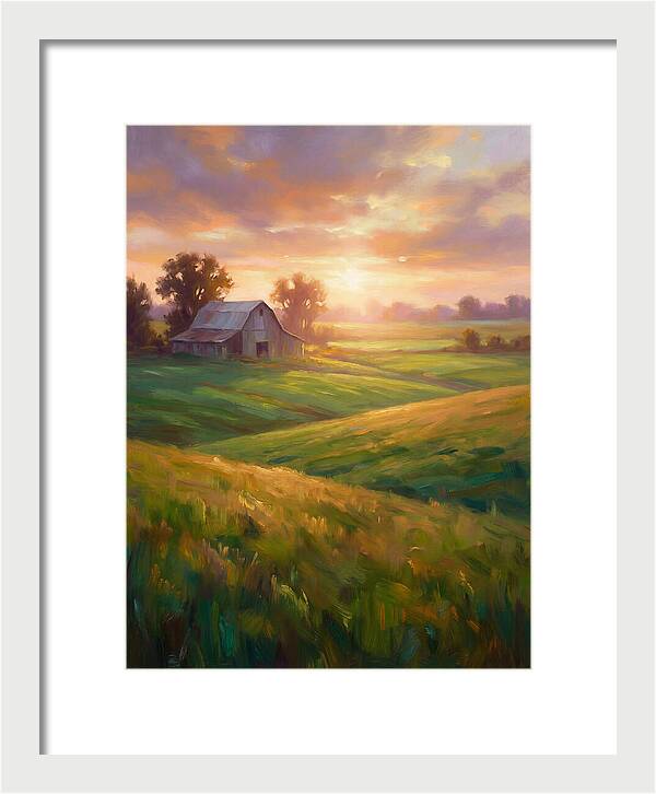 Farm Landscape At Dusk