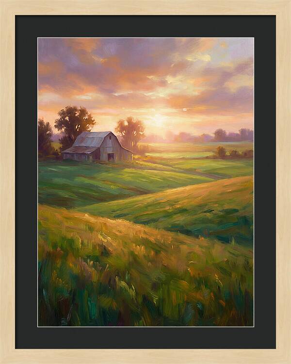 Farm Landscape At Dusk