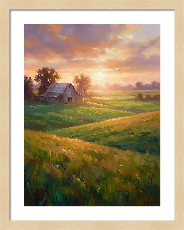 Farm Landscape At Dusk