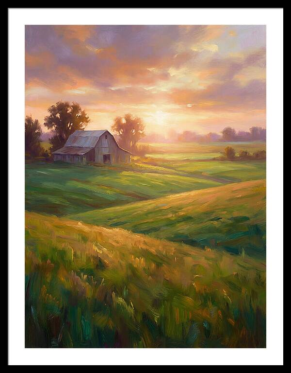 Farm Landscape At Dusk