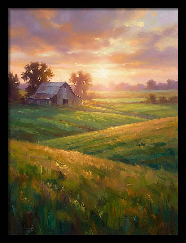 Farm Landscape At Dusk