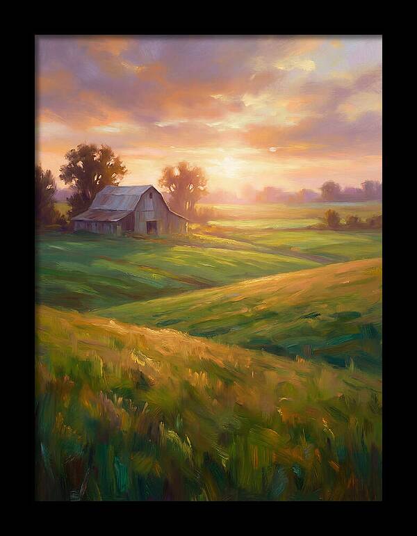 Farm Landscape At Dusk