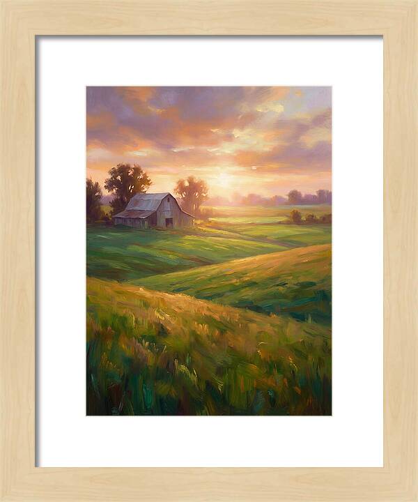 Farm Landscape At Dusk