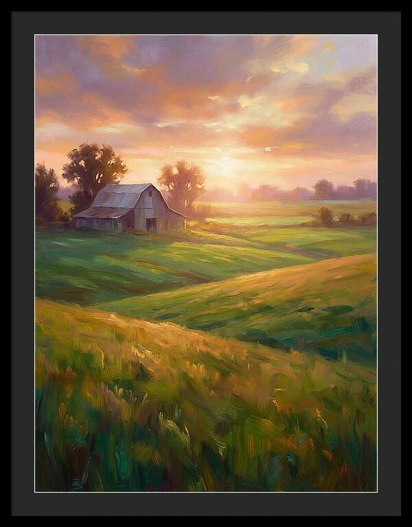 Farm Landscape At Dusk