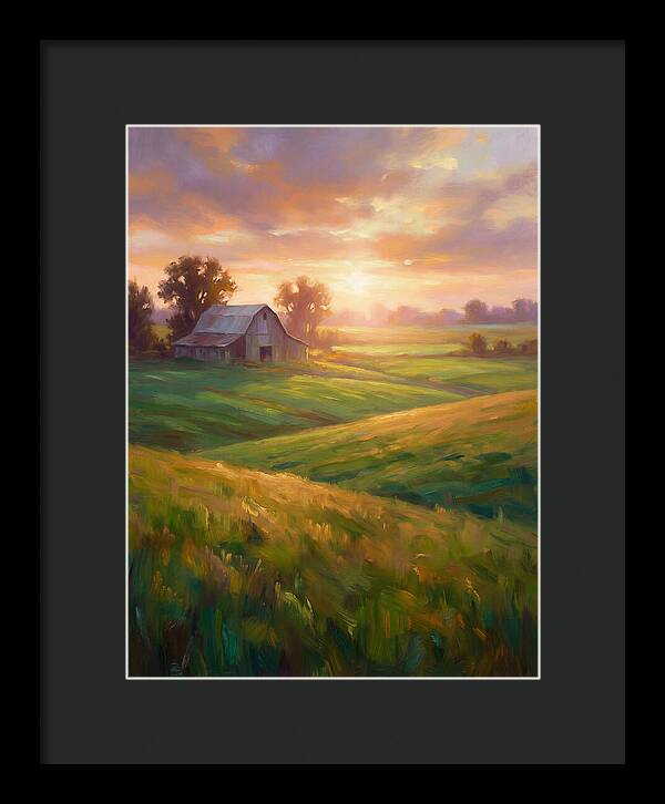 Farm Landscape At Dusk