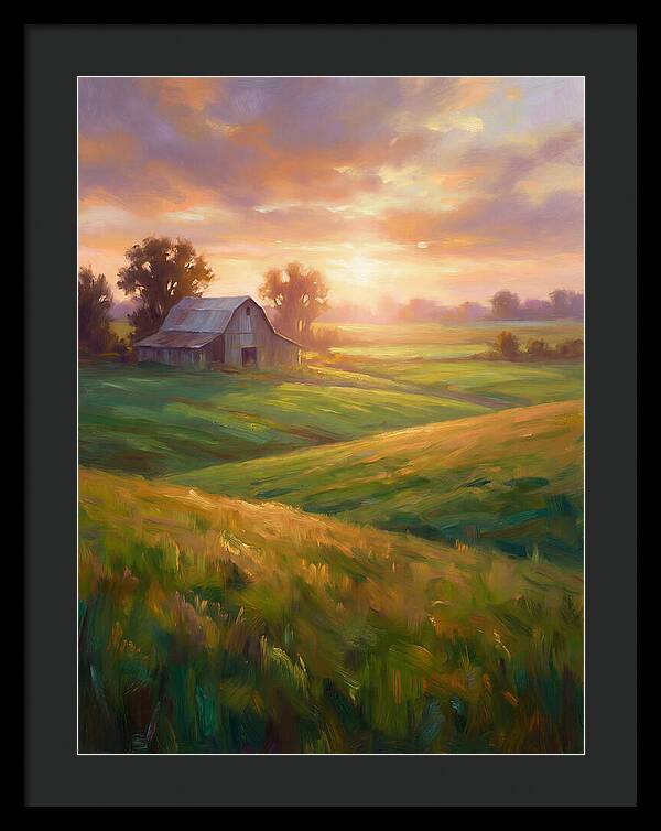 Farm Landscape At Dusk