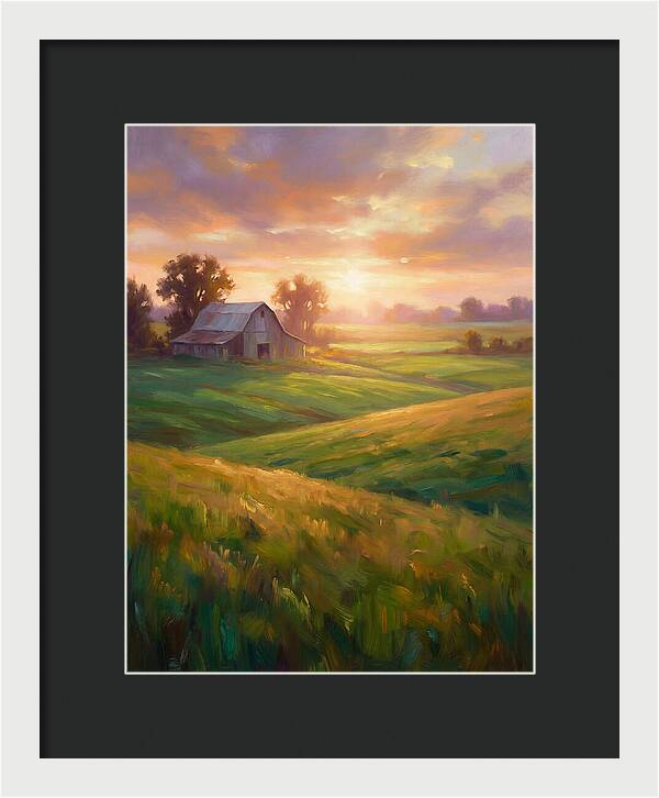 Farm Landscape At Dusk