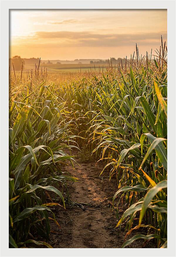 Farm Pathway At Sunset
