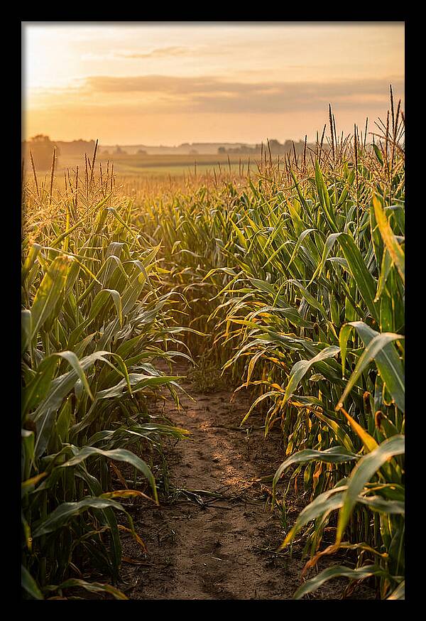 Farm Pathway At Sunset