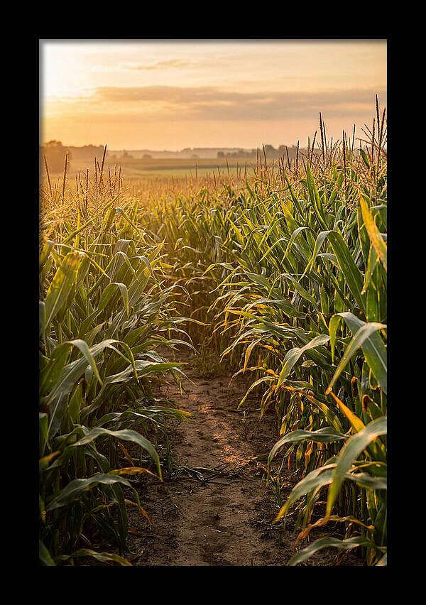 Farm Pathway At Sunset