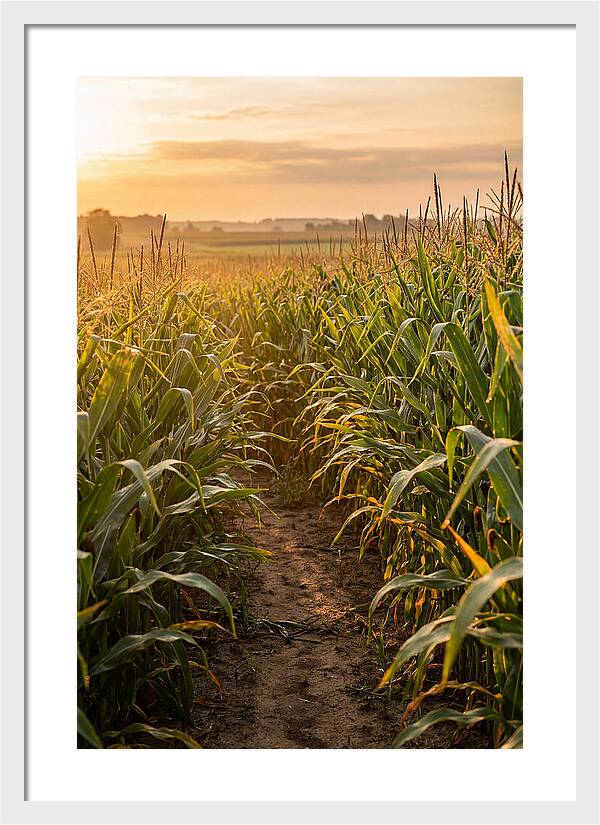 Farm Pathway At Sunset