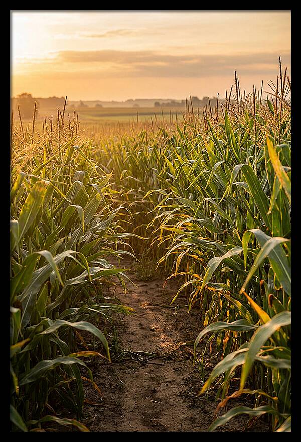 Farm Pathway At Sunset