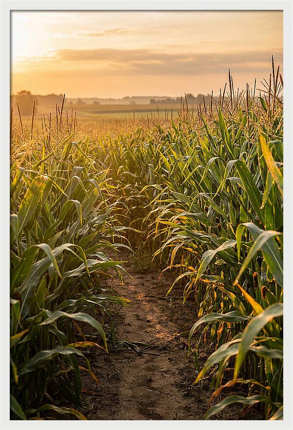 Farm Pathway At Sunset