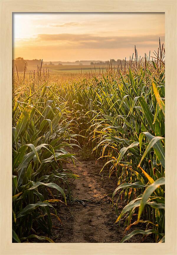 Farm Pathway At Sunset