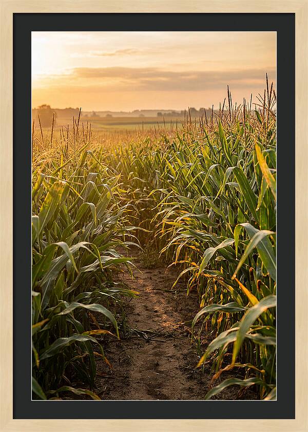 Farm Pathway At Sunset