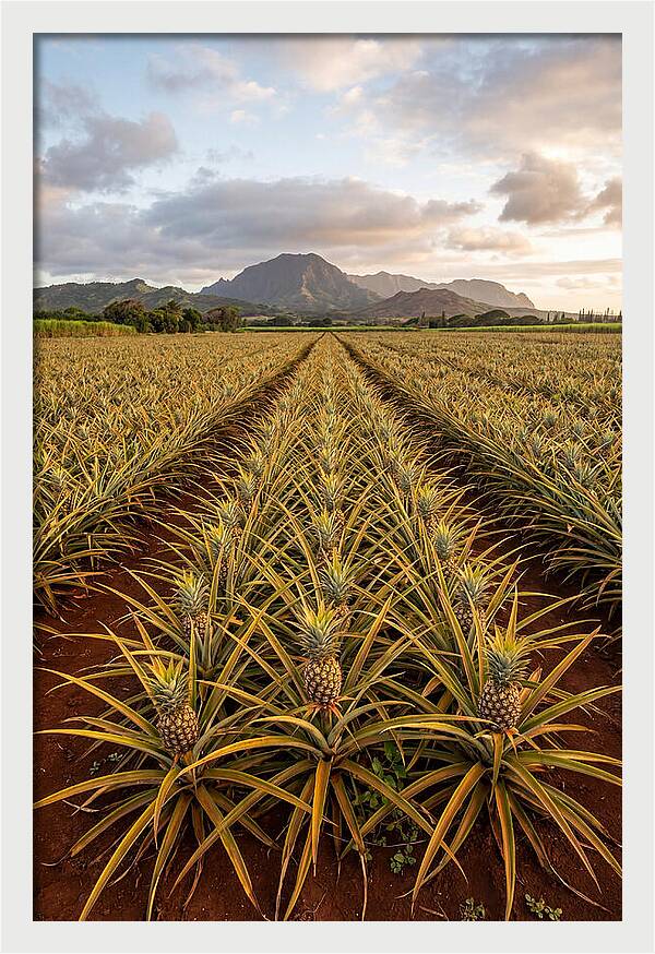 Farm Pineapple Fields In Hawaii