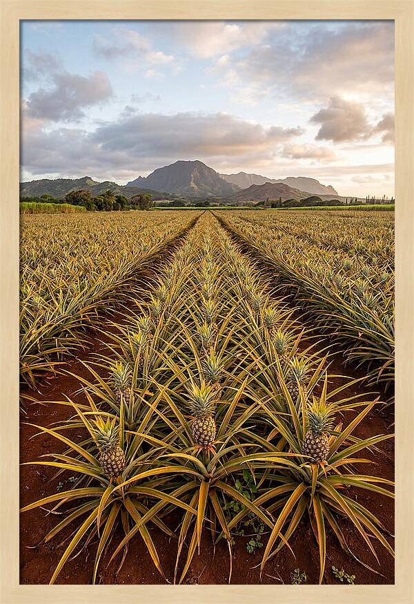 Farm Pineapple Fields In Hawaii