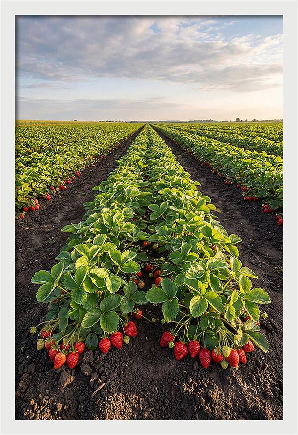 Farm Strawberry Rows