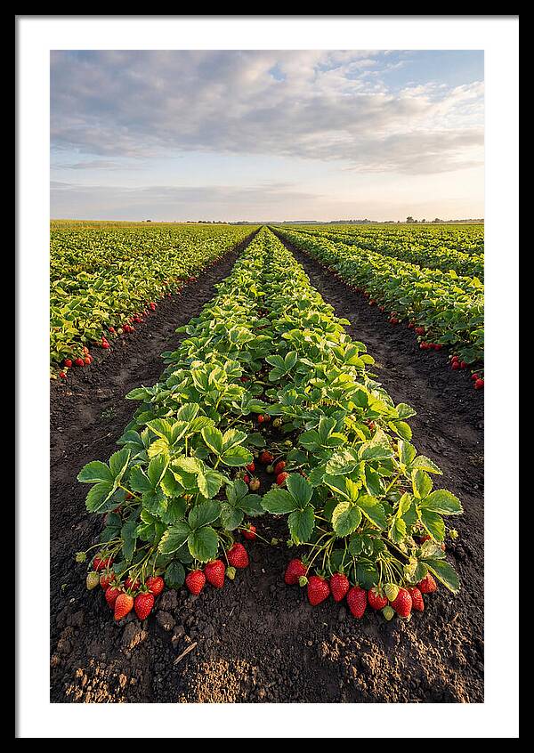 Farm Strawberry Rows