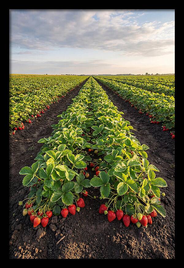 Farm Strawberry Rows
