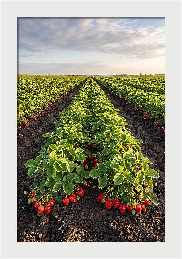 Farm Strawberry Rows