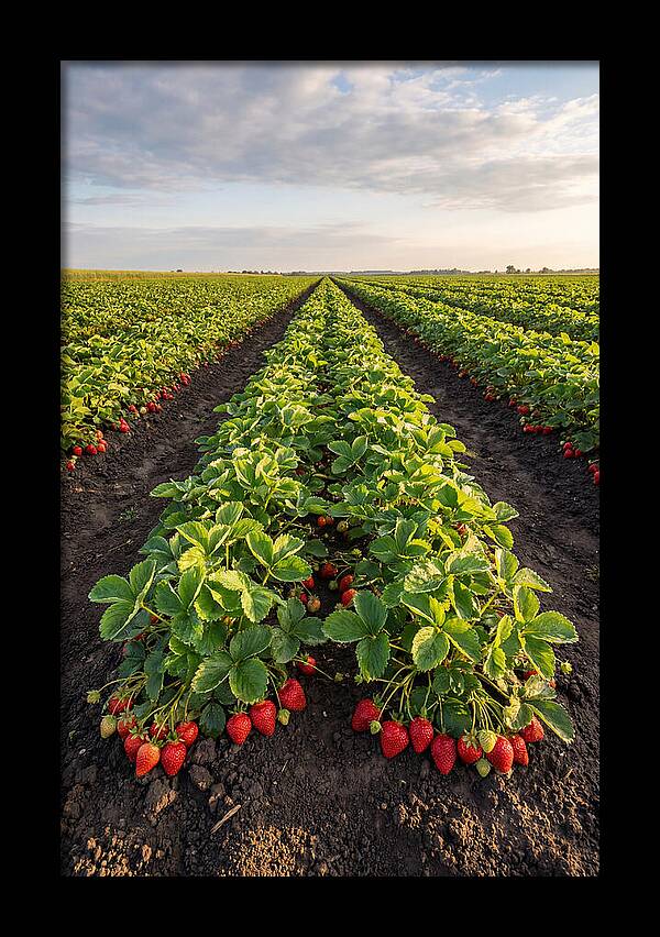Farm Strawberry Rows