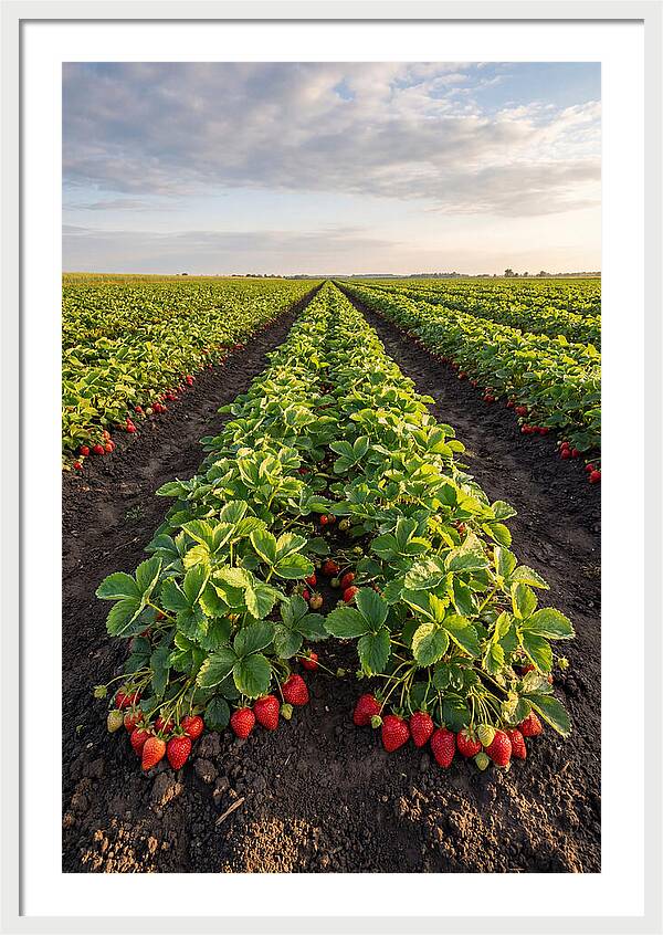 Farm Strawberry Rows