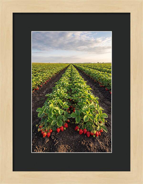 Farm Strawberry Rows