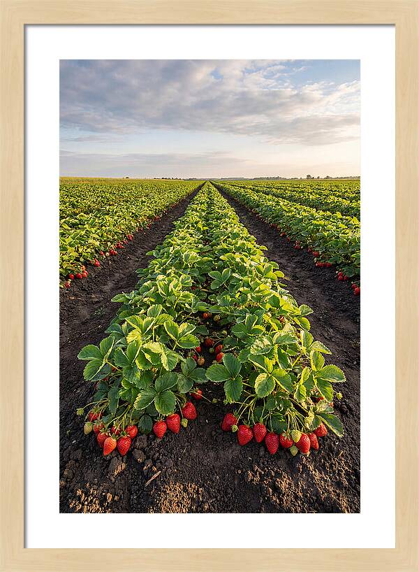 Farm Strawberry Rows