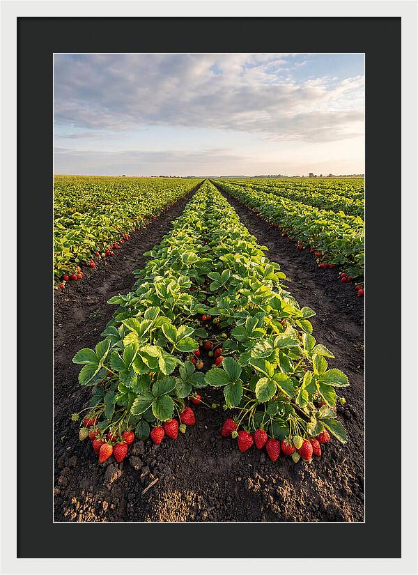Farm Strawberry Rows
