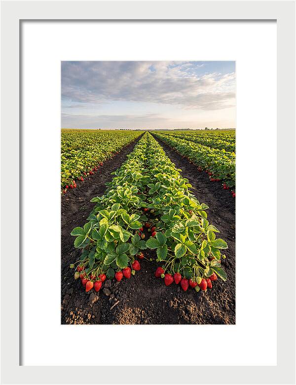 Farm Strawberry Rows