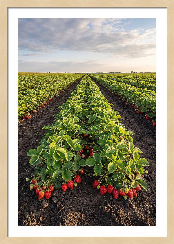 Farm Strawberry Rows