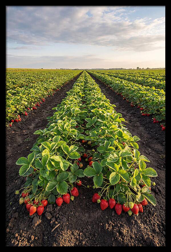 Farm Strawberry Rows