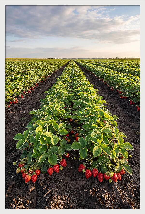 Farm Strawberry Rows