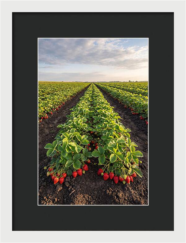 Farm Strawberry Rows