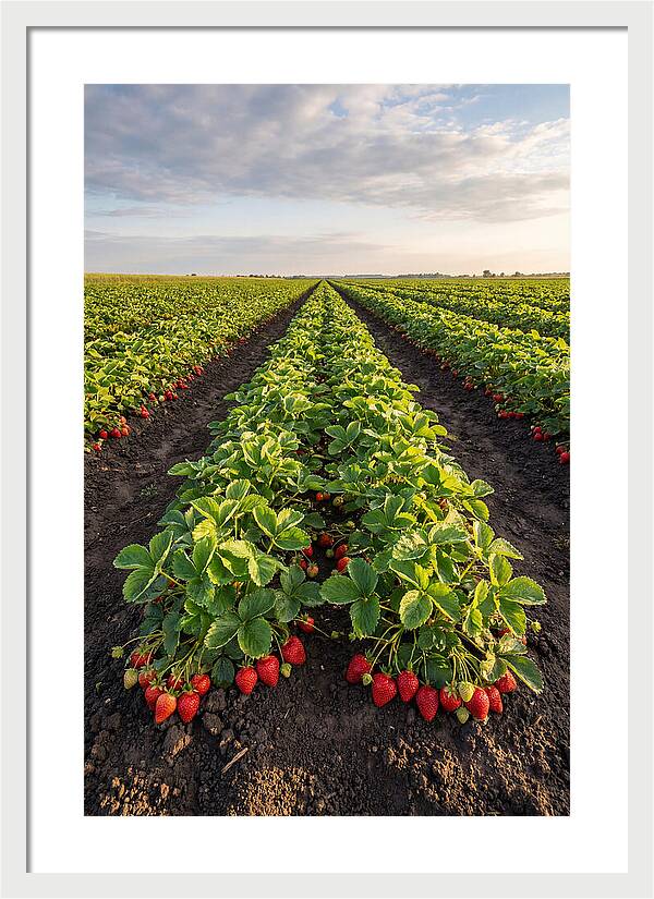 Farm Strawberry Rows