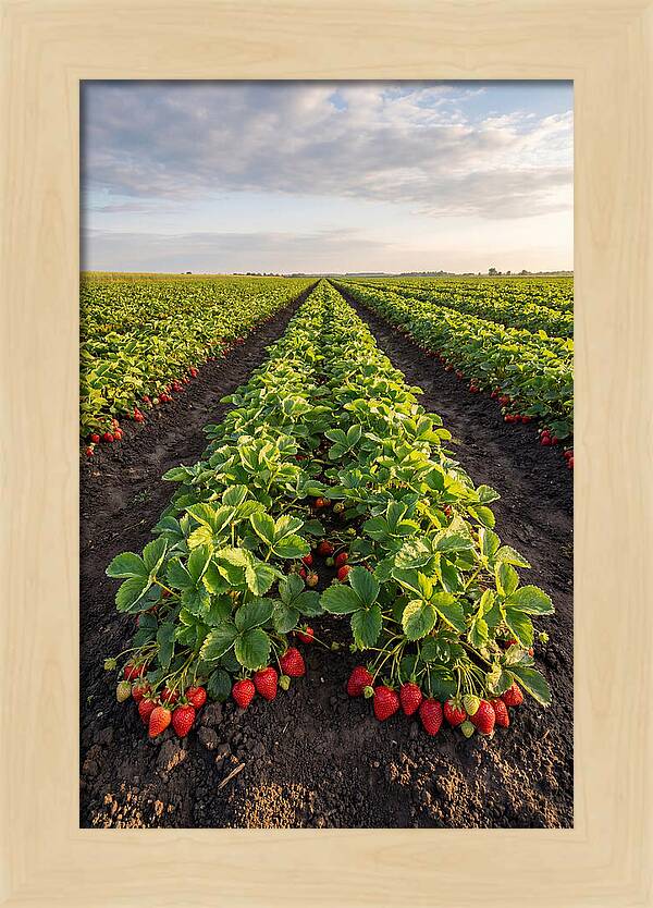 Farm Strawberry Rows