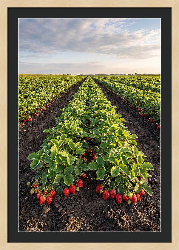 Farm Strawberry Rows