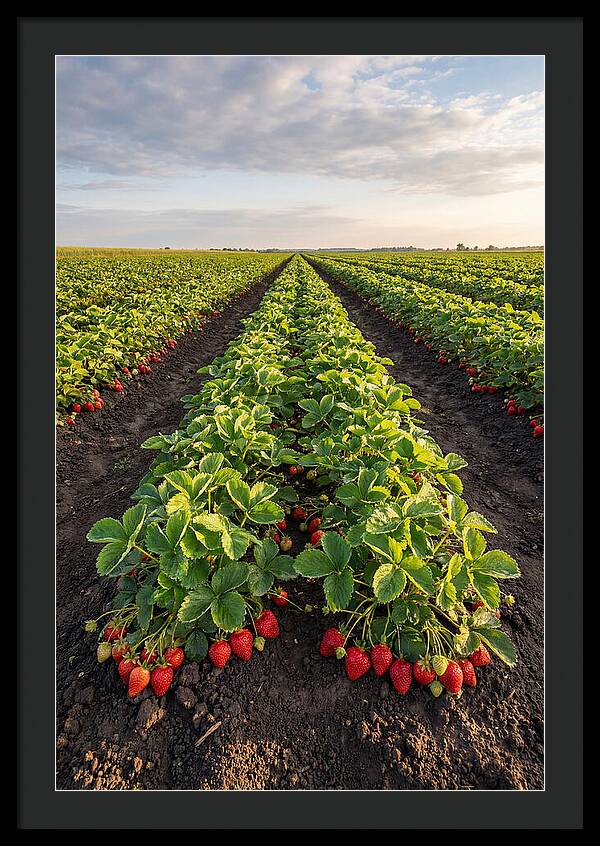 Farm Strawberry Rows