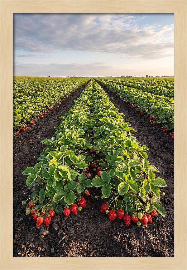 Farm Strawberry Rows
