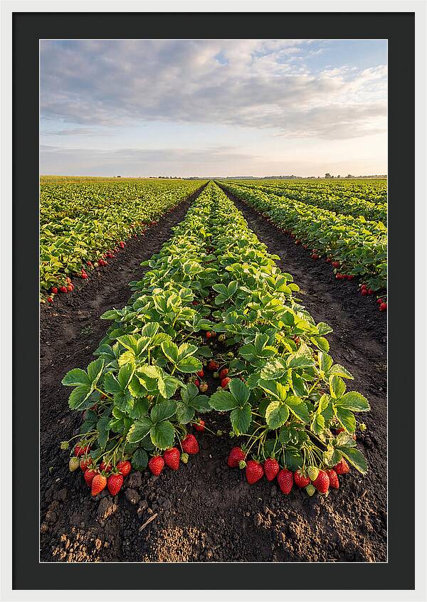 Farm Strawberry Rows