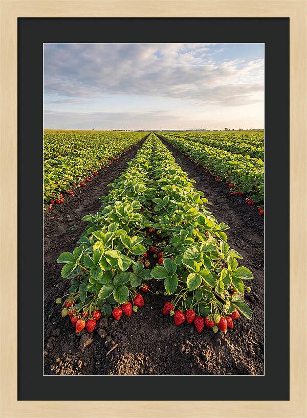 Farm Strawberry Rows