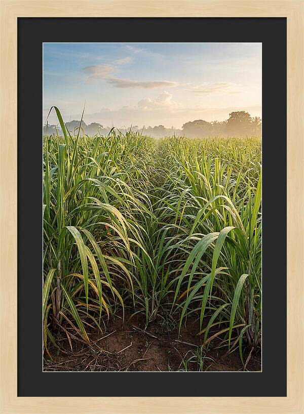 Farm Sugarcane Under Morning Light