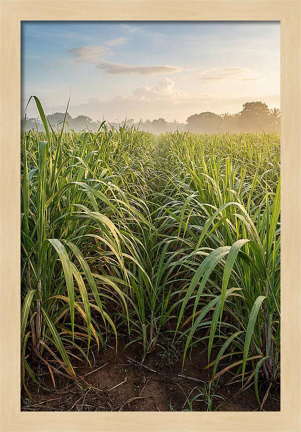 Farm Sugarcane Under Morning Light