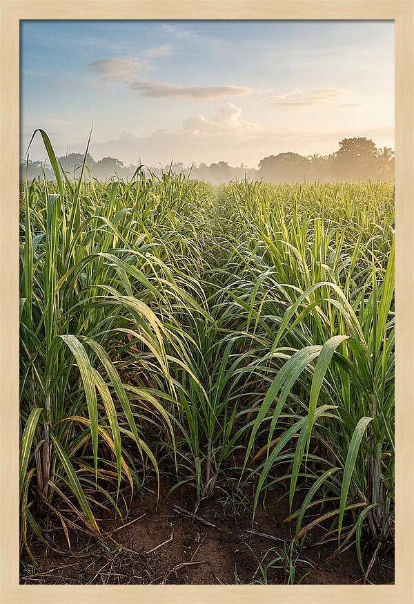 Farm Sugarcane Under Morning Light