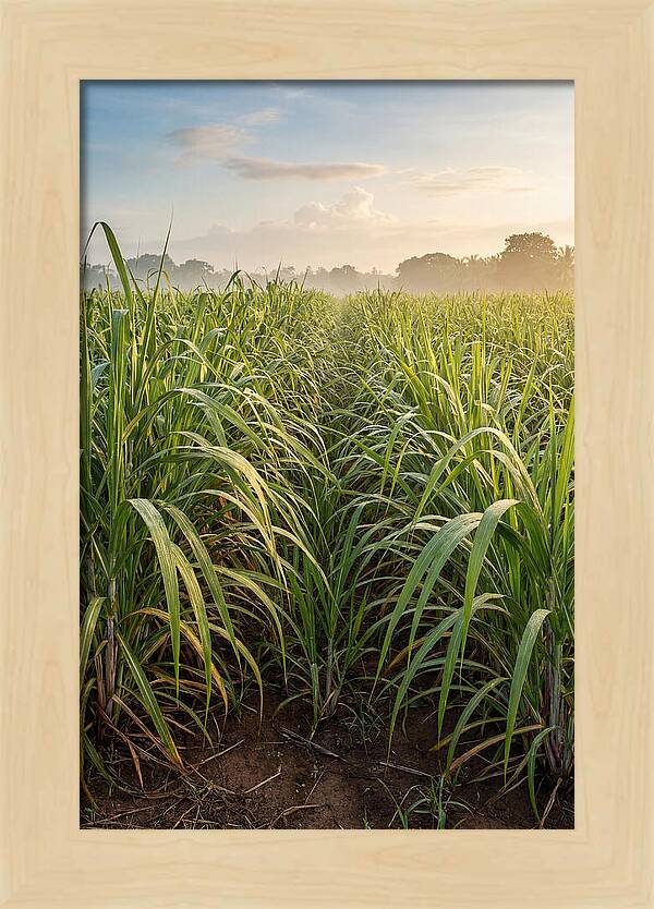 Farm Sugarcane Under Morning Light