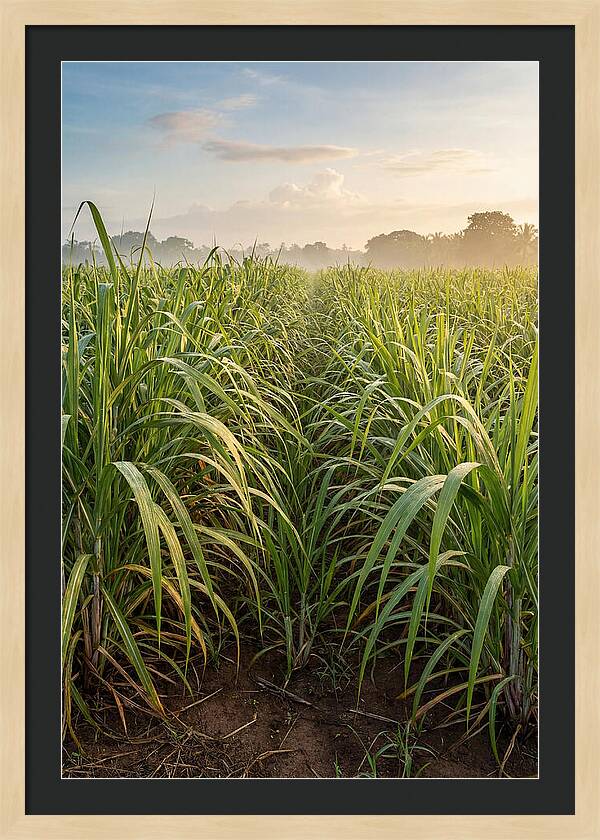 Farm Sugarcane Under Morning Light