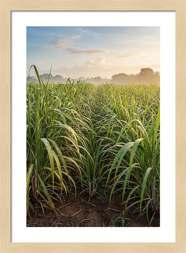 Farm Sugarcane Under Morning Light