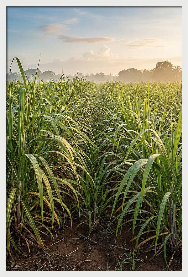 Farm Sugarcane Under Morning Light